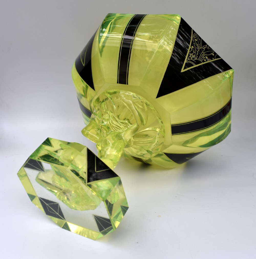 Art Deco Uranium Glass Comport, c1930 View VI