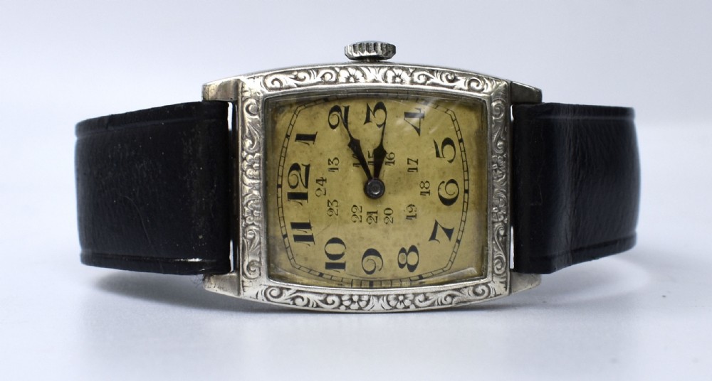 Art Deco Gentleman's Silver Manual Wristwatch, c1930