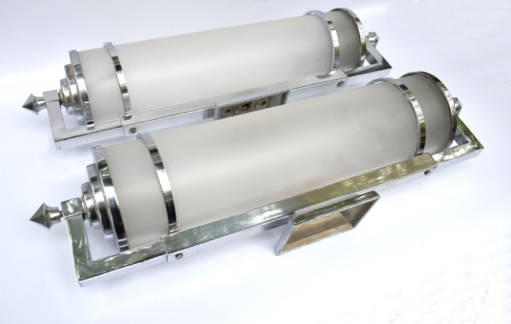 Art Deco Matching Pair of Modernist Wall Lights, c1930 View VIII