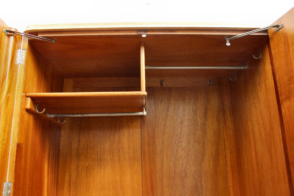 Art Deco Triple Birds Eye Maple Wardrobe , c1930 View XI
