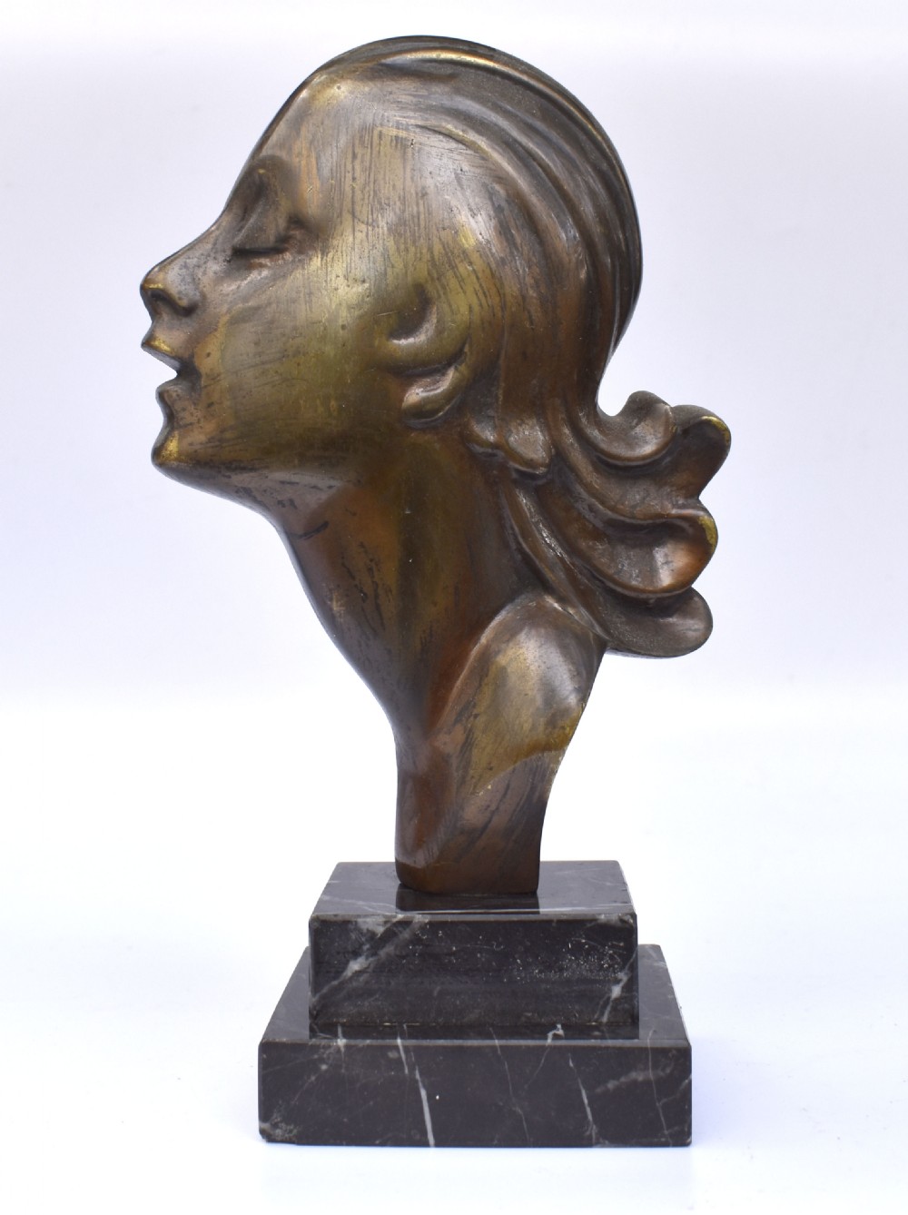 Art Deco Brass Bust, French, Circa 1930