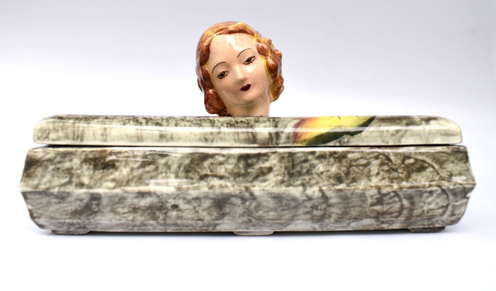 Art Deco Ceramic Trinket Box By Goldscheider, c1930 View III
