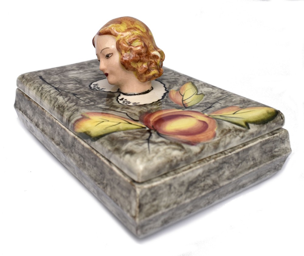 Art Deco Ceramic Trinket Box By Goldscheider, c1930 View V