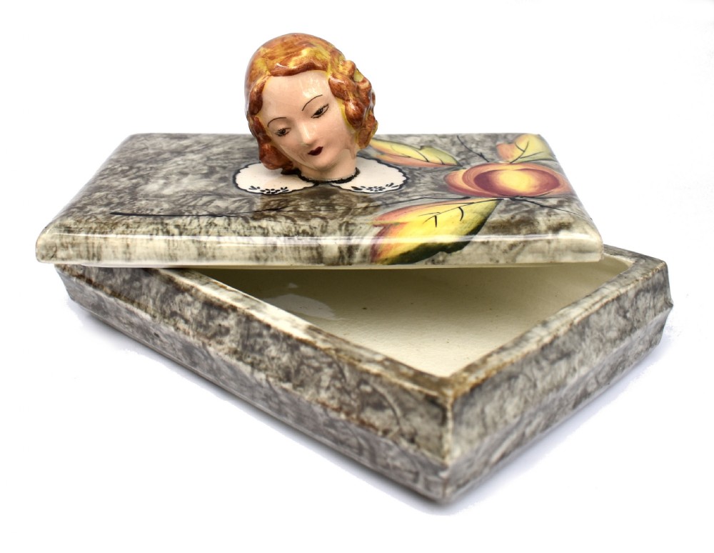 Art Deco Ceramic Trinket Box By Goldscheider, c1930 View VII