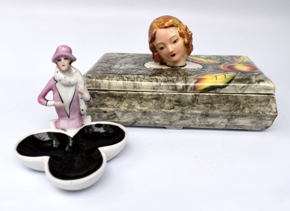 Art Deco Ceramic Trinket Box By Goldscheider, c1930 View X