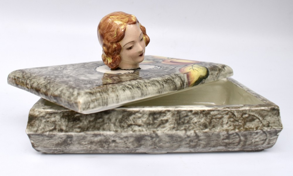 Art Deco Ceramic Trinket Box By Goldscheider, c1930 View XI