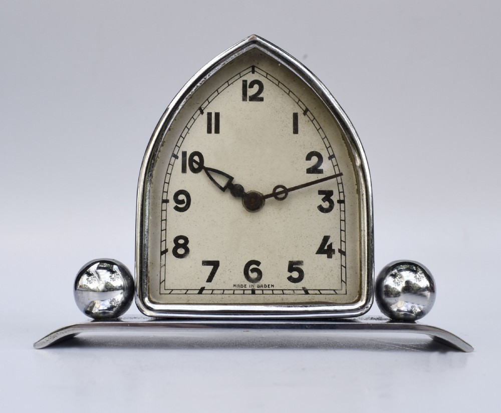 Art Deco Chrome Desk Clock, c1930