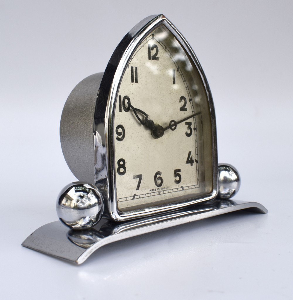 Art Deco Chrome Desk Clock, c1930 View II