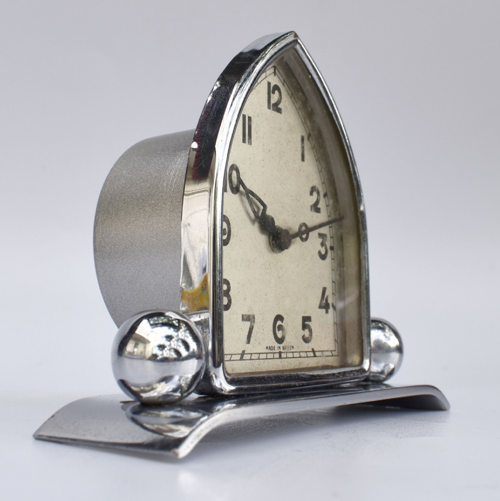 Art Deco Chrome Desk Clock, c1930 View III
