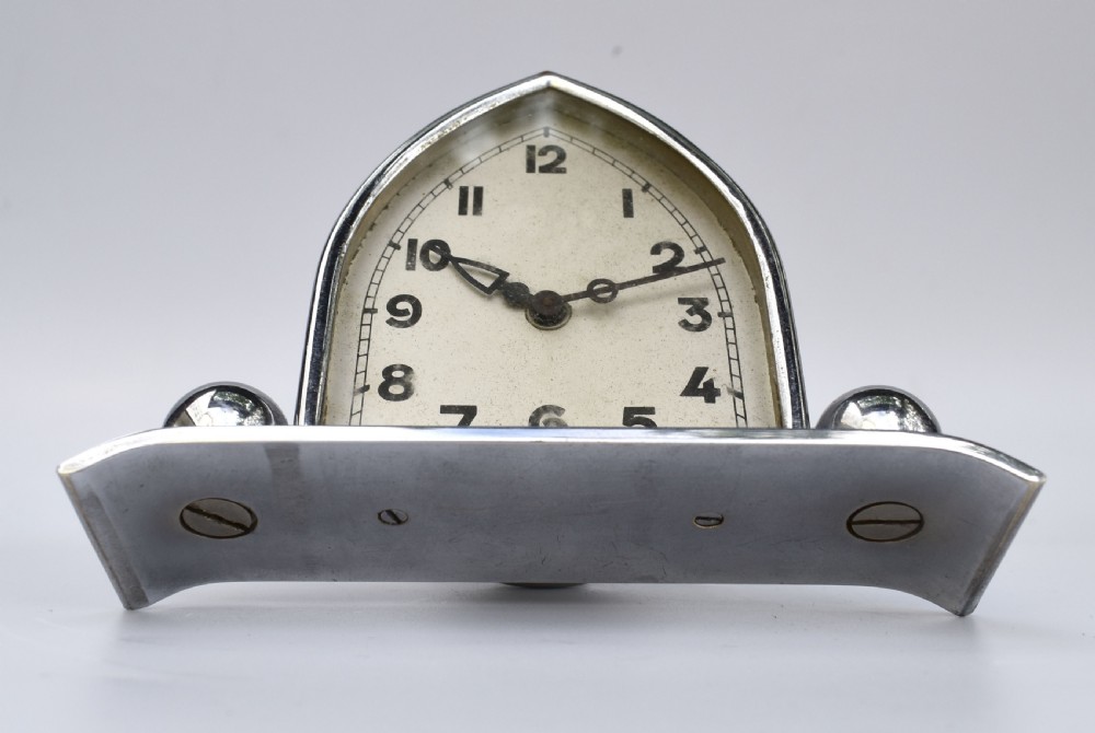 Art Deco Chrome Desk Clock, c1930 View VII