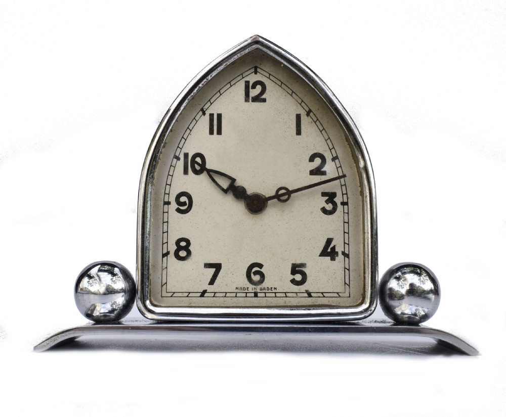 Art Deco Chrome Desk Clock, c1930 View VIII
