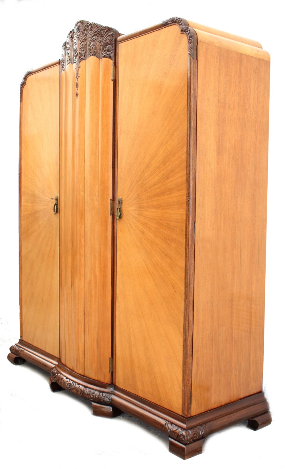 Art Deco 'Sunray' Triple Wardrobe, c1930 View IV