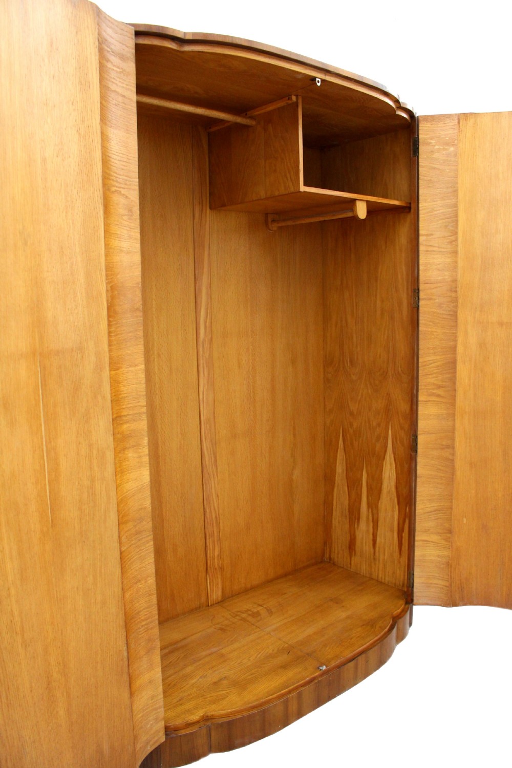 Art Deco Walnut Cloud Fronted Double Wardrobe, c1930 View III