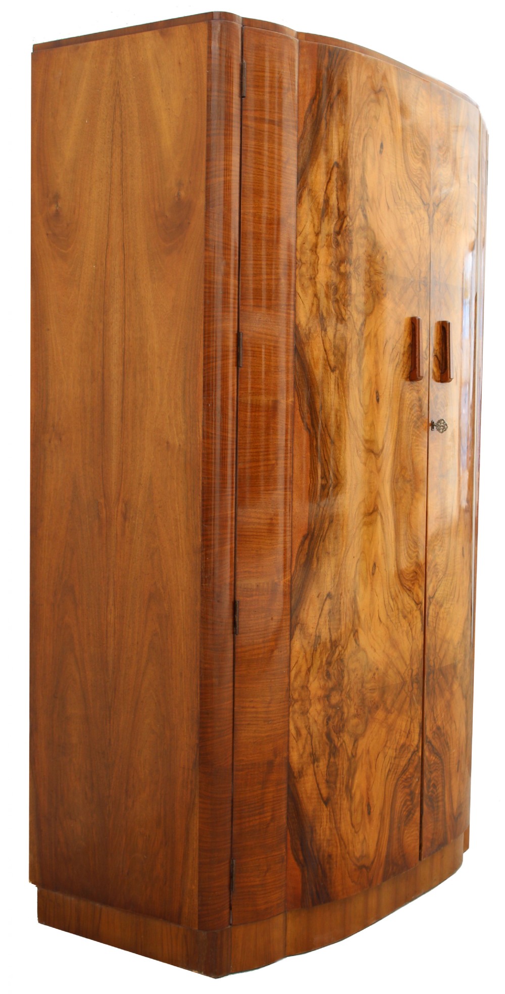 Art Deco Walnut Cloud Fronted Double Wardrobe, c1930 View VI