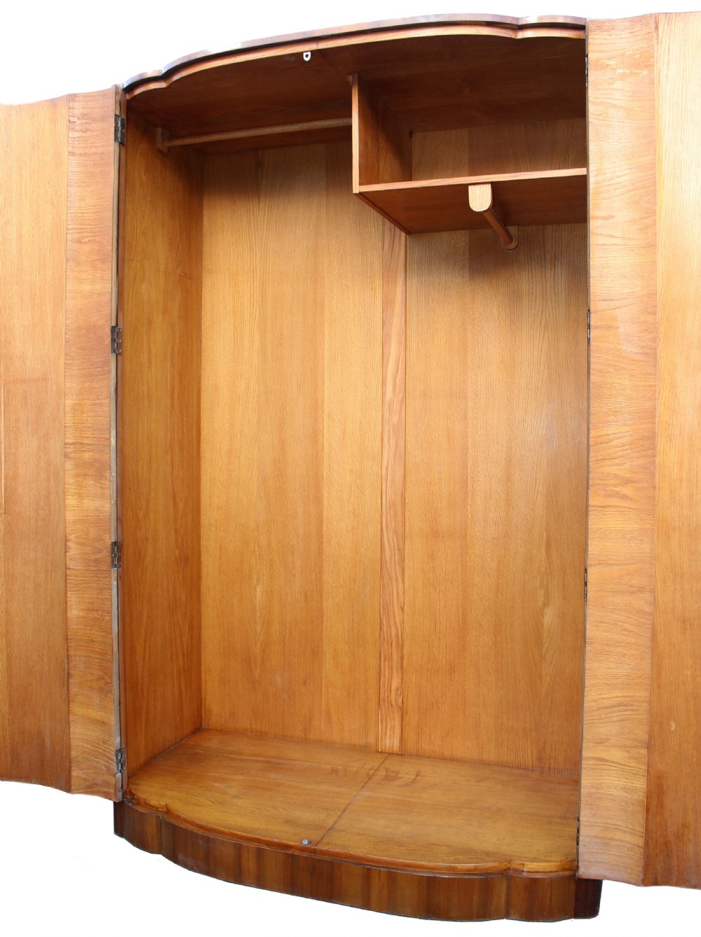 Art Deco Walnut Cloud Fronted Double Wardrobe, c1930 View VII