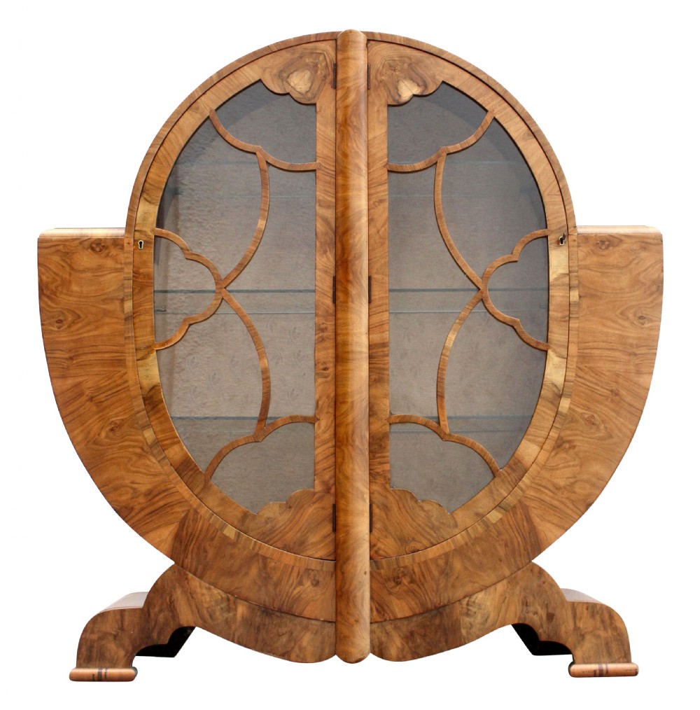 Art Deco Display Cabinet in Walnut, c1930s