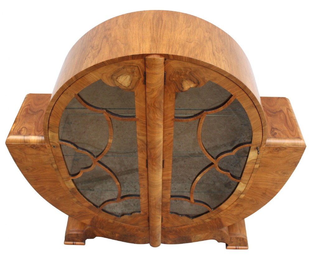 Art Deco Display Cabinet in Walnut, c1930s View II