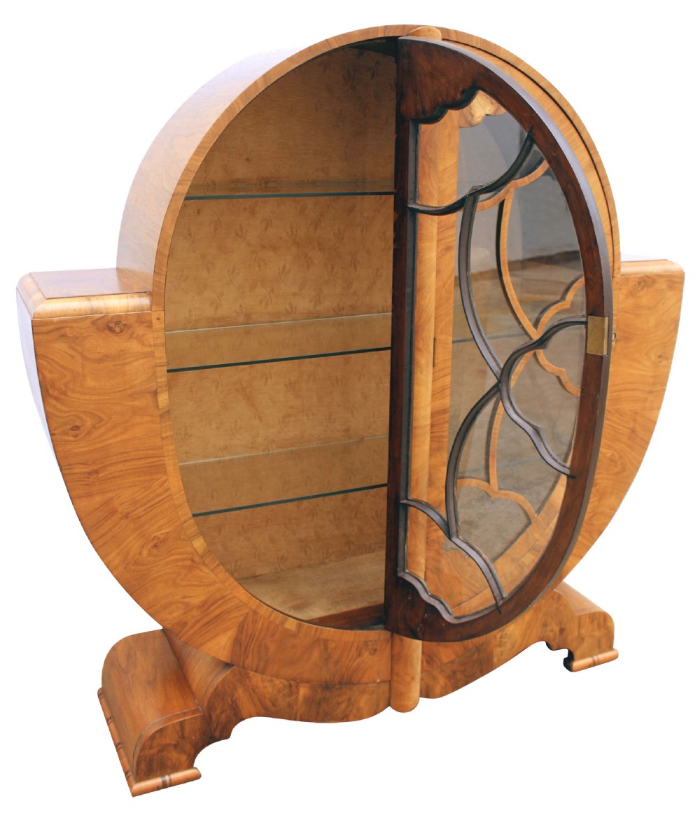 Art Deco Display Cabinet in Walnut, c1930s View X