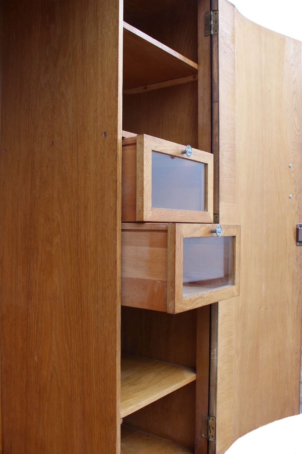 Art Deco Walnut Cloud Fronted Double Wardrobe, c1930 View IV