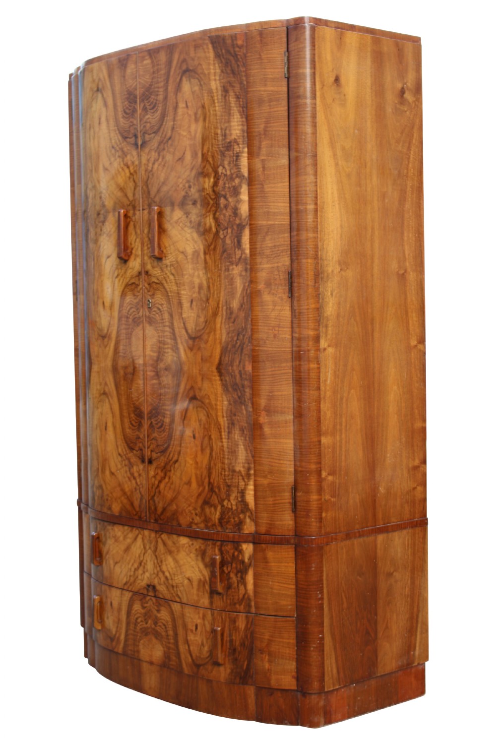 Art Deco Walnut Cloud Fronted Double Wardrobe, c1930 View VIII
