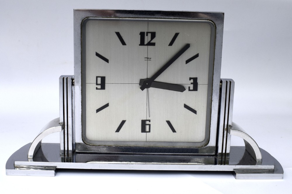 Art Deco Modernist Clock By Imhof, Swiss, c1930 View III