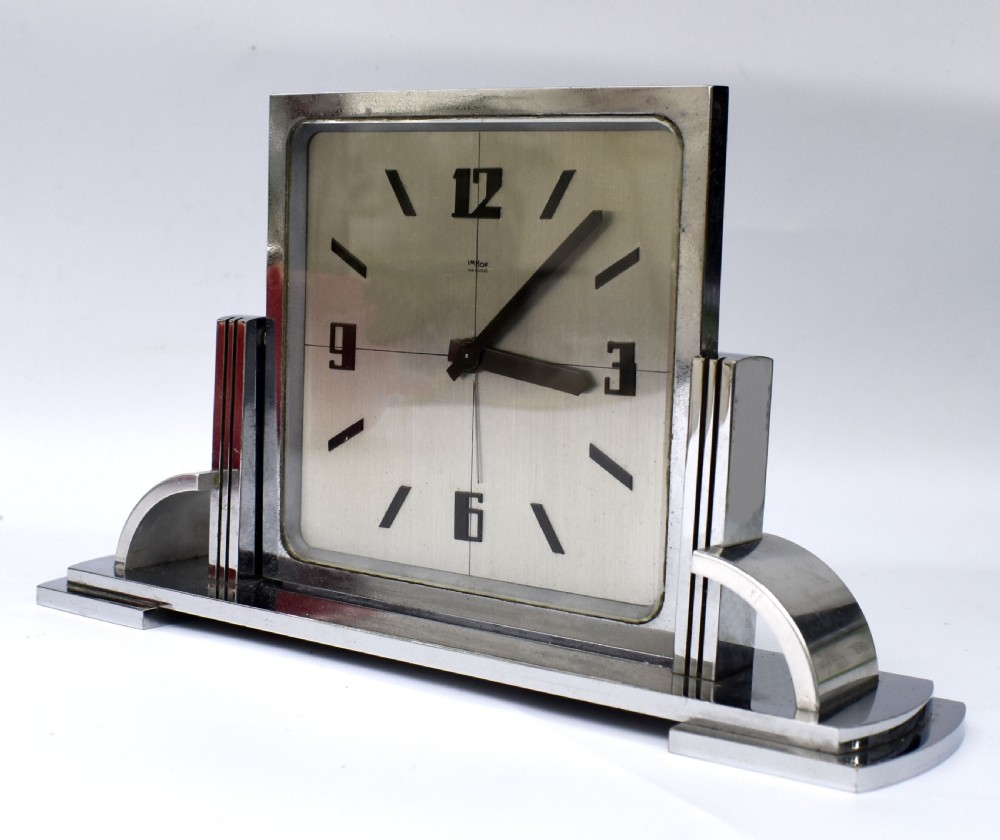 Art Deco Modernist Clock By Imhof, Swiss, c1930 View IV