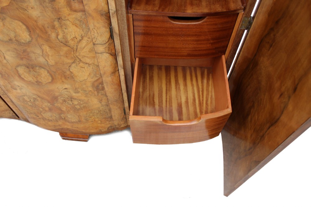 Art Deco Triple Walnut Three Door Wardrobe, c1930 View IV