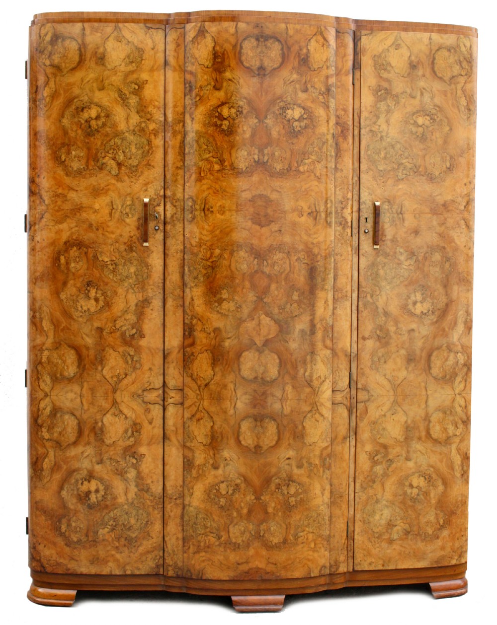 Art Deco Triple Walnut Three Door Wardrobe, c1930 View XII