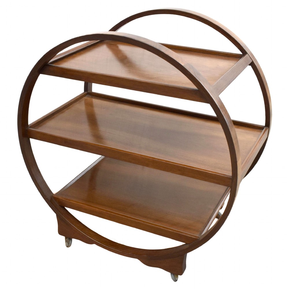 Art Deco Hostess Trolley cart In Walnut, c1930 View V