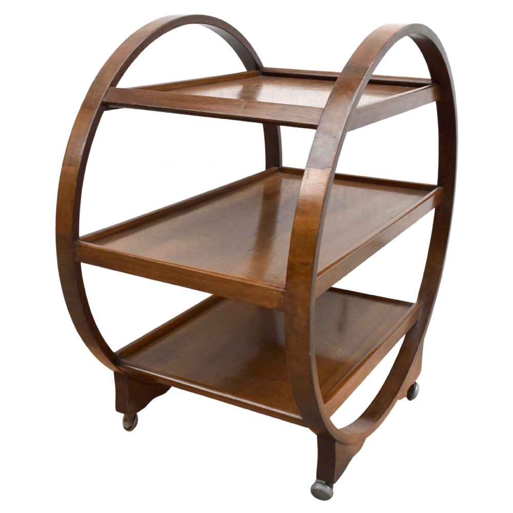 Art Deco Hostess Trolley cart In Walnut, c1930 View VI