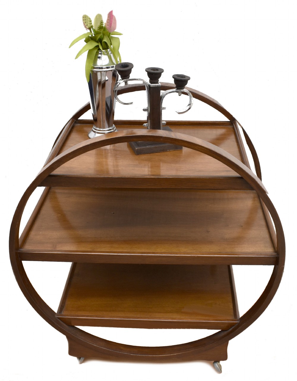 Art Deco Hostess Trolley cart In Walnut, c1930 View VII