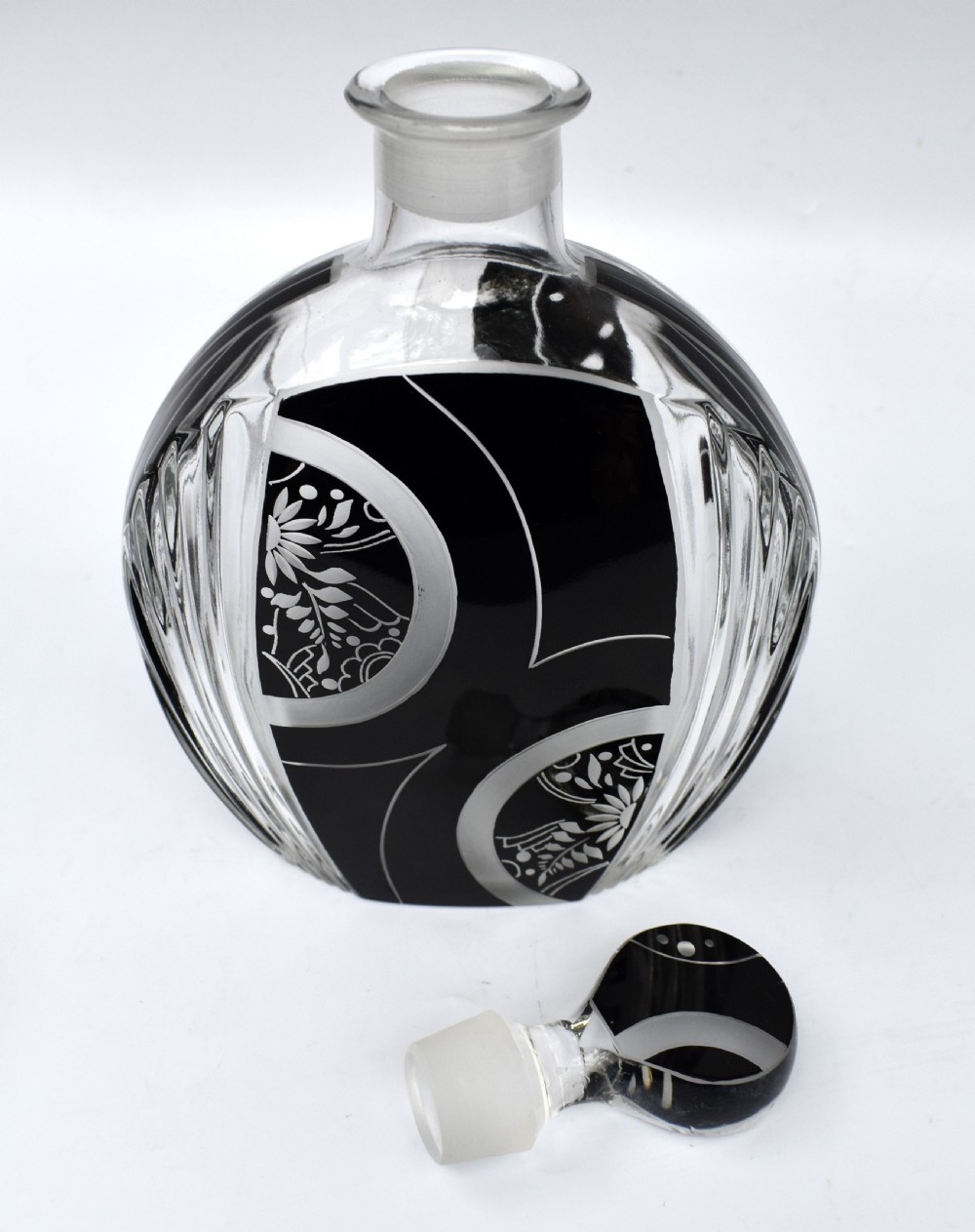 Art Deco Cut Glass & Enamel Decanter Set by Karl Palda, c1930 View VII