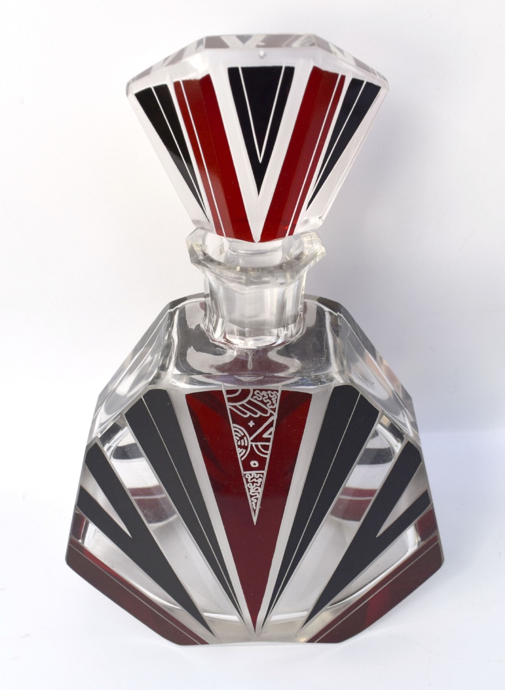 Art Deco Cut Glass & Enamel Decanter Set by Karl Palda, c1930 View II