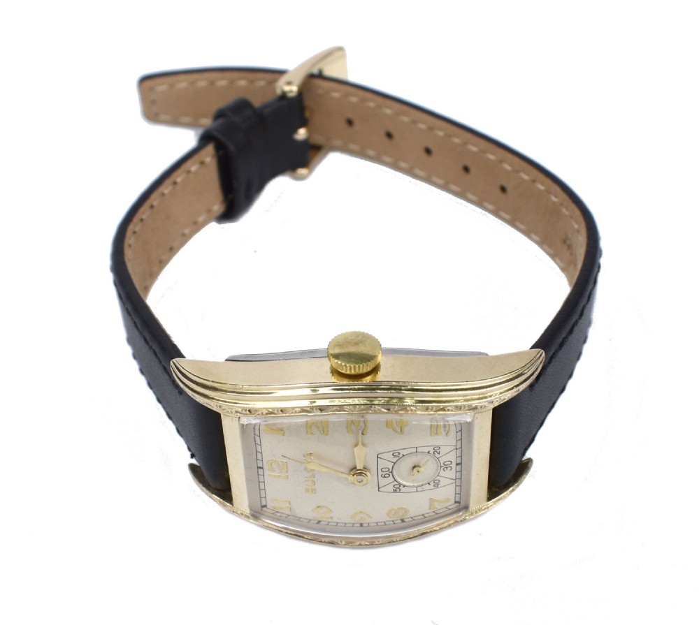 Art Deco Gents 10k Rolled Gold Bulova Watch, c1939 View X