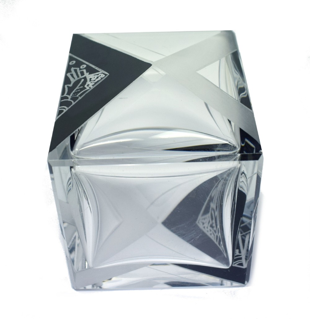 Art Deco Crystal Glass Preserve Jar, c1930s  View IV