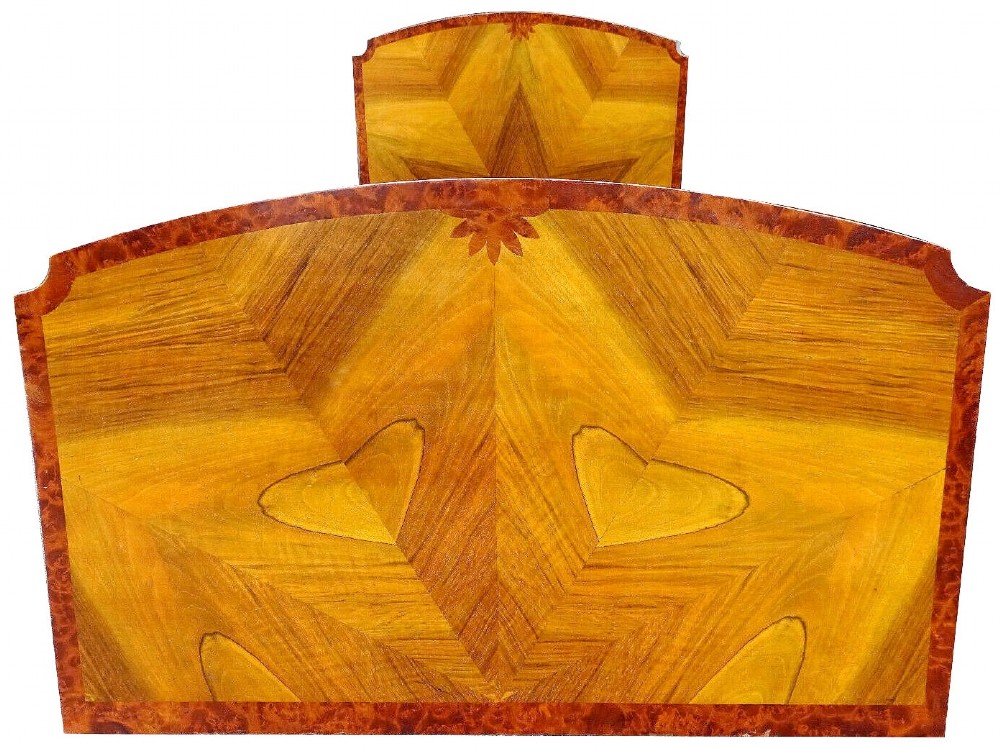 Art Deco Walnut Single Bed, c1930s 