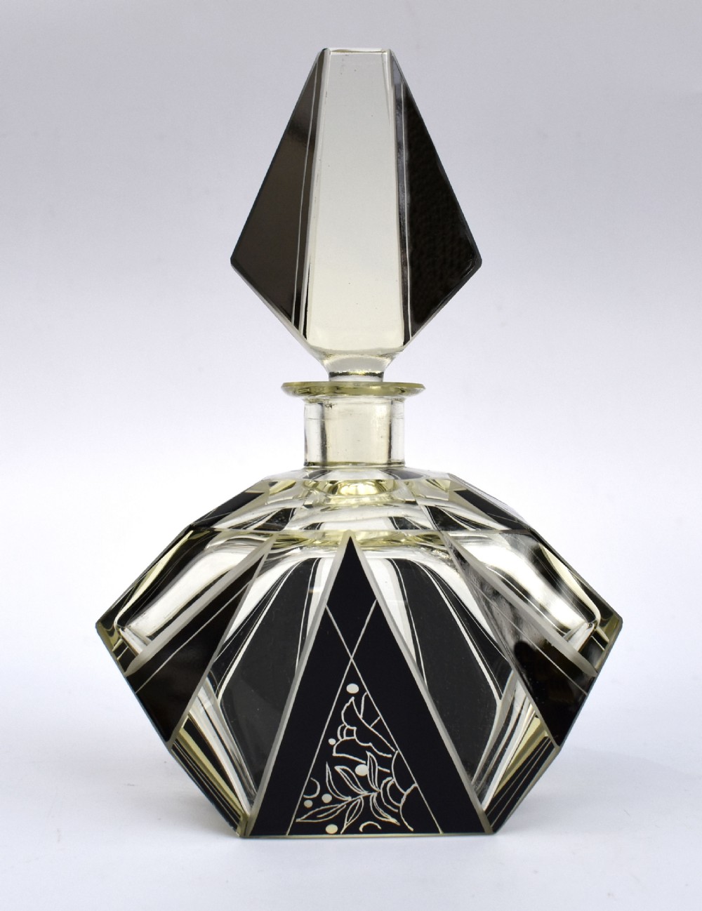 Art Deco Cut Glass Perfume Bottle by Karl Palda, c1930s