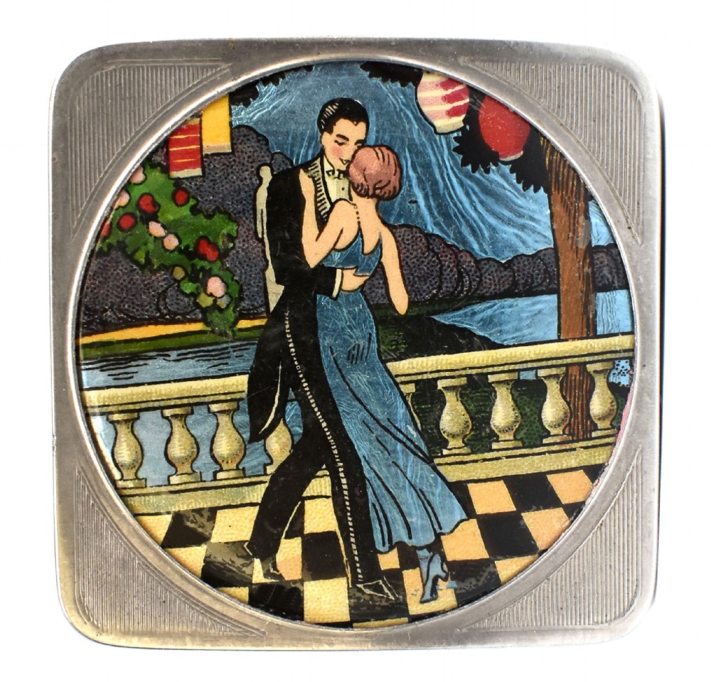 Art Deco Foiled Backed Stratnoid 1930's Ladies Powder Compact