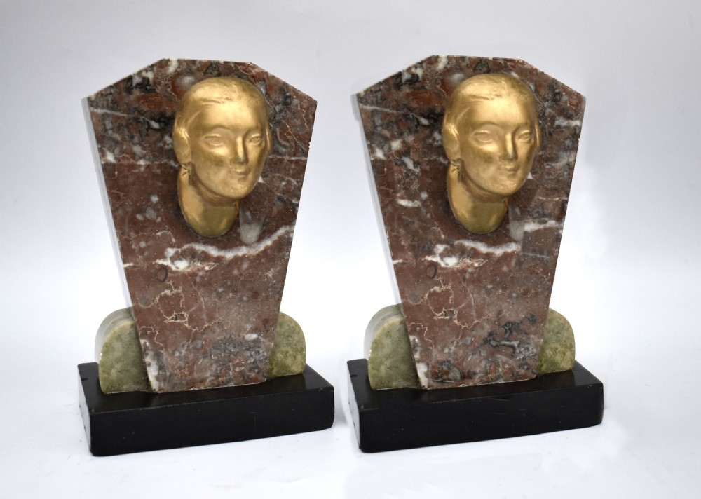 Art Deco 1930's Matching Pair of Figural Bookends View II