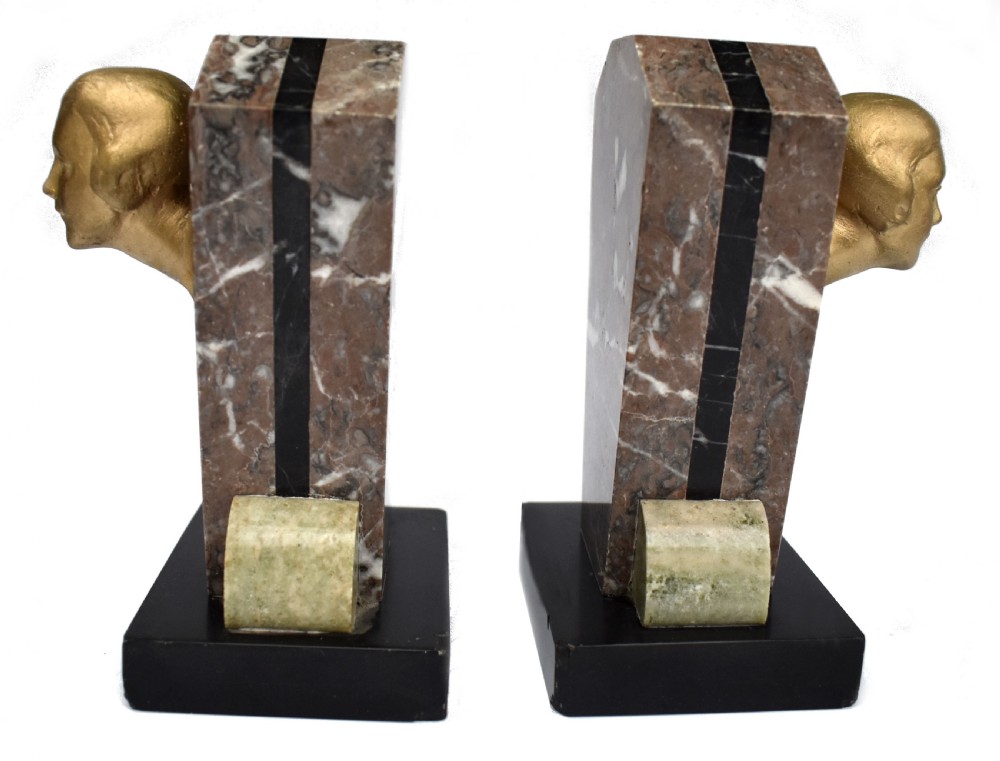 Art Deco 1930's Matching Pair of Figural Bookends View III