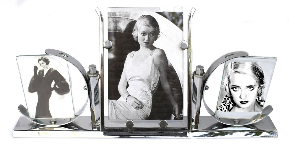 Art Deco Triple Chrome Photograph Frame, c1930's