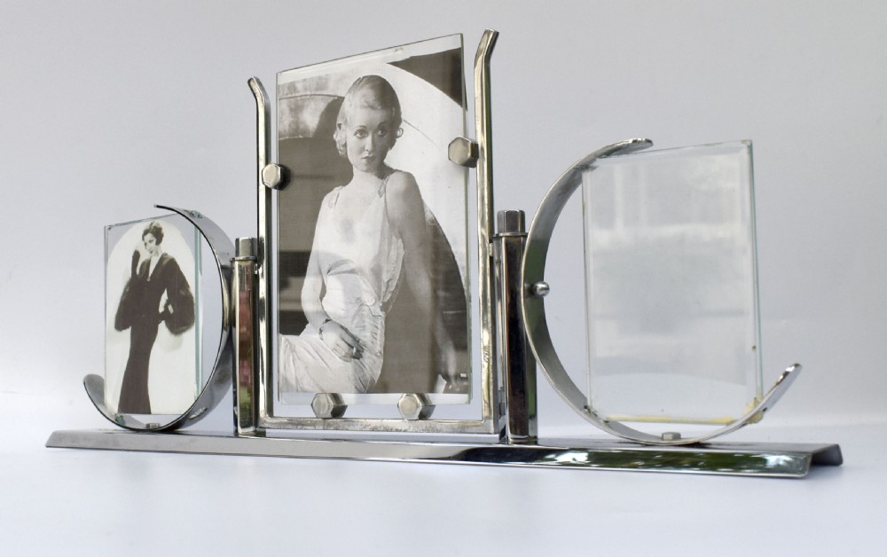 Art Deco Triple Chrome Photograph Frame, c1930's View III