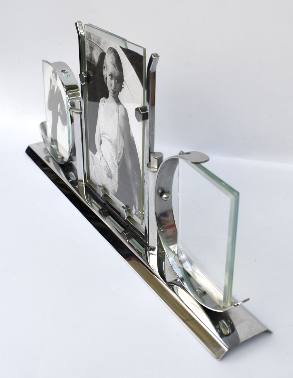 Art Deco Triple Chrome Photograph Frame, c1930's View V