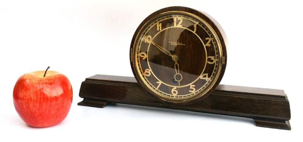 Art Deco German Mantle Clock By Diehl, c1930 View II