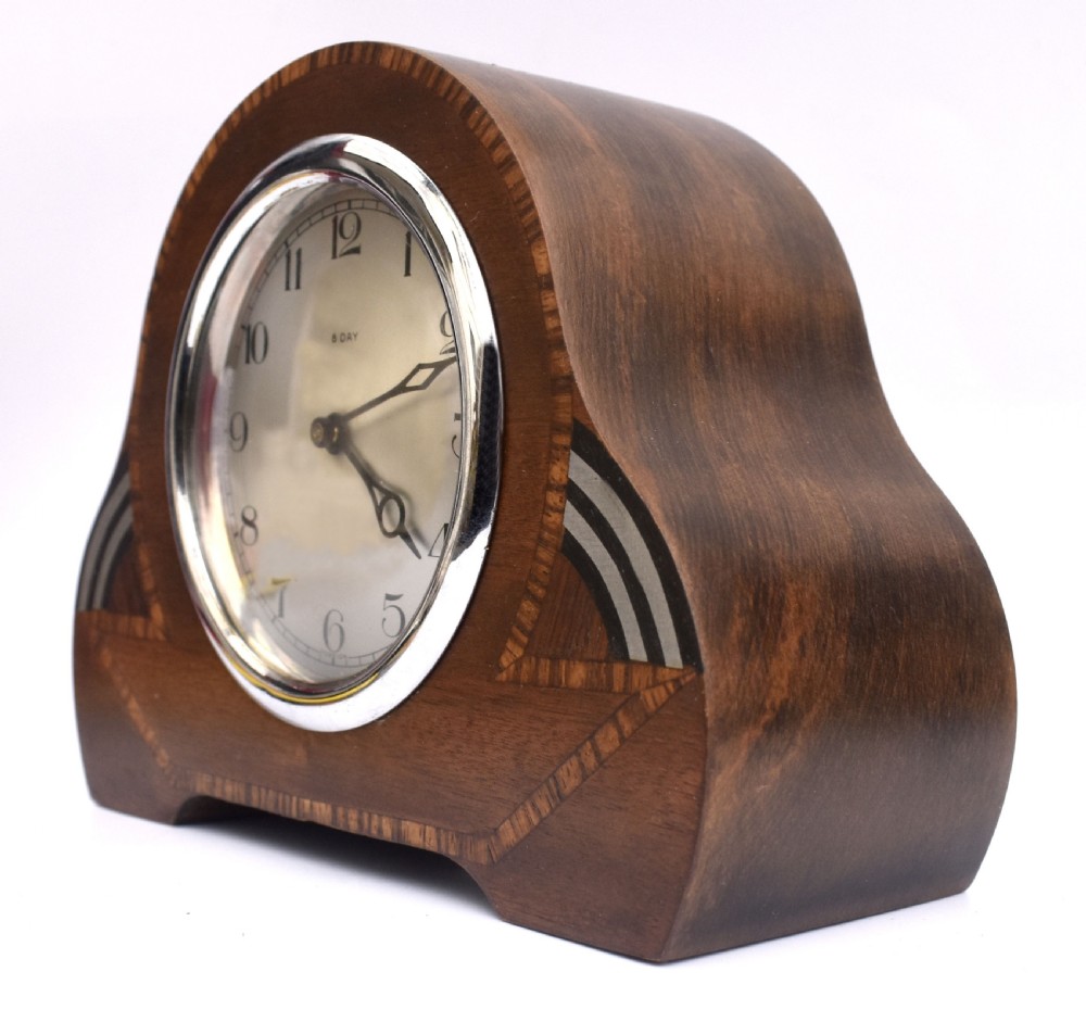 Art Deco 8 Day Small Mantle Clock, c1930 View II