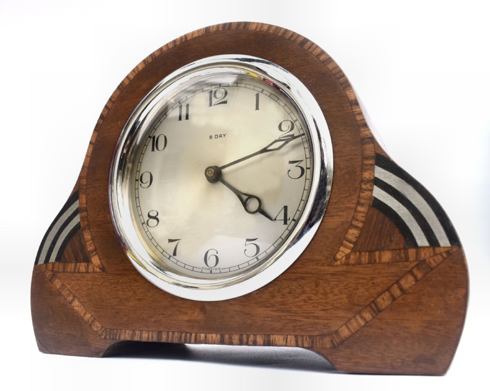 Art Deco 8 Day Small Mantle Clock, c1930 View IV