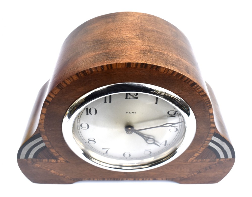 Art Deco 8 Day Small Mantle Clock, c1930 View V