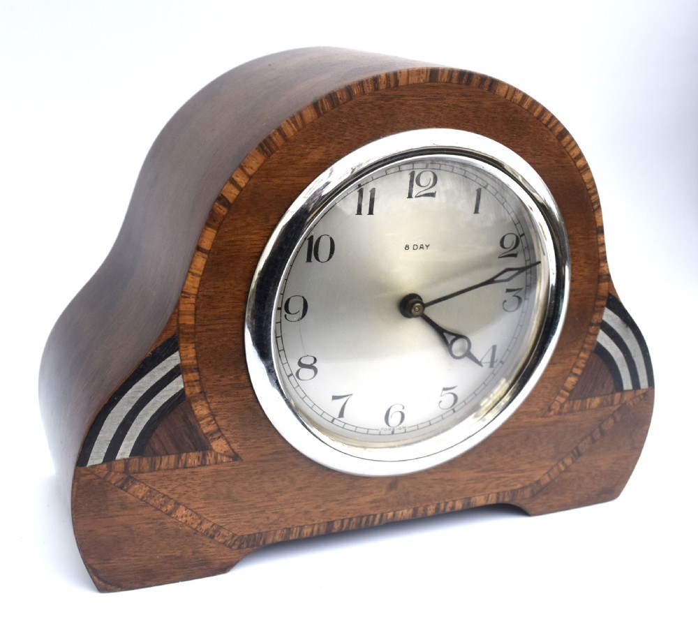 Art Deco 8 Day Small Mantle Clock, c1930 View VI