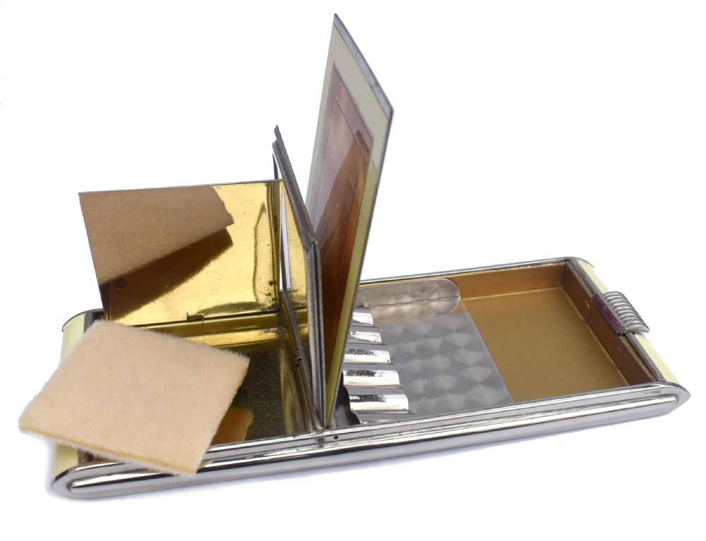 Art Deco Streamline Enamel Combination Compact, c1930 View II