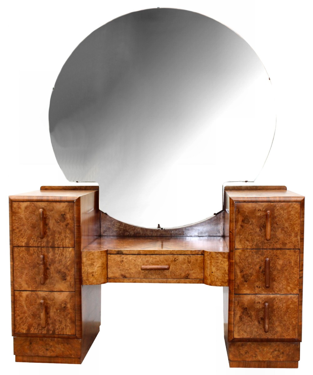 Art Deco Burr Walnut Dressing Table, c1930